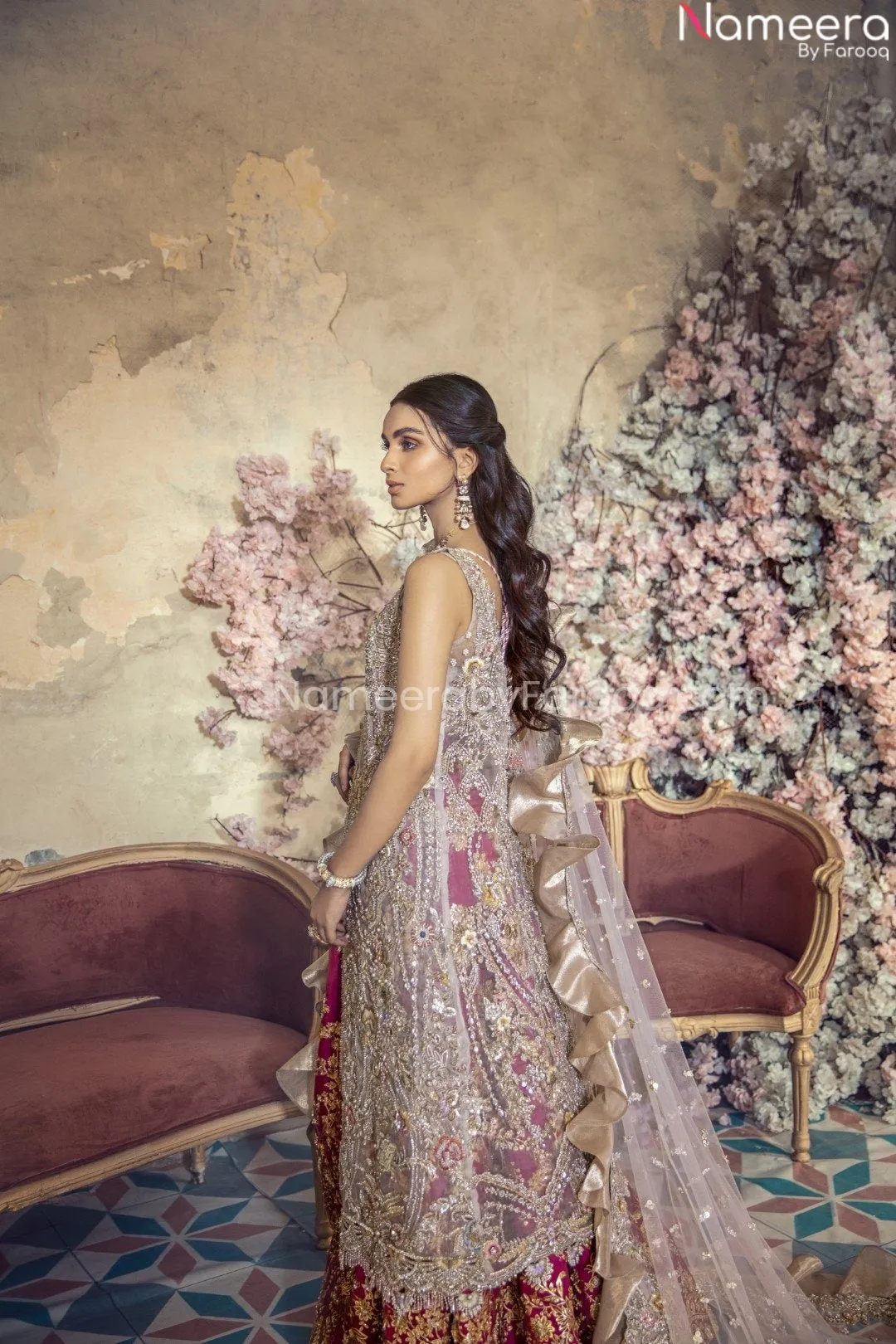 Designer Pink Embroidered Lehenga for Wedding #BN894