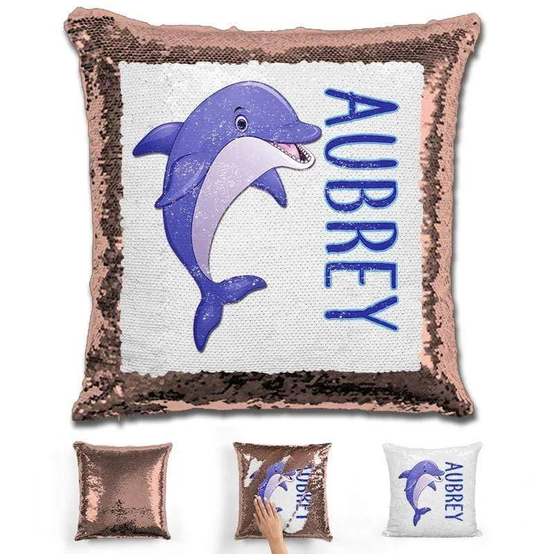 Dolphin Personalized Magic Sequin Pillow