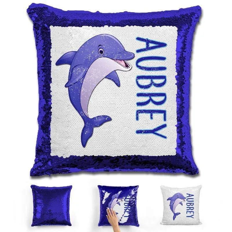 Dolphin Personalized Magic Sequin Pillow