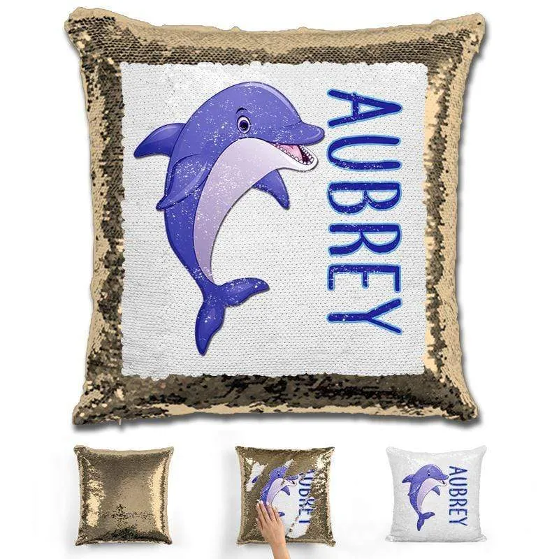 Dolphin Personalized Magic Sequin Pillow