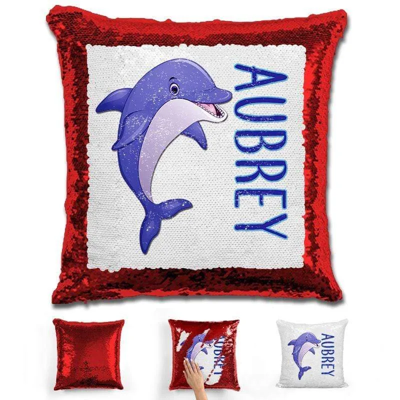 Dolphin Personalized Magic Sequin Pillow