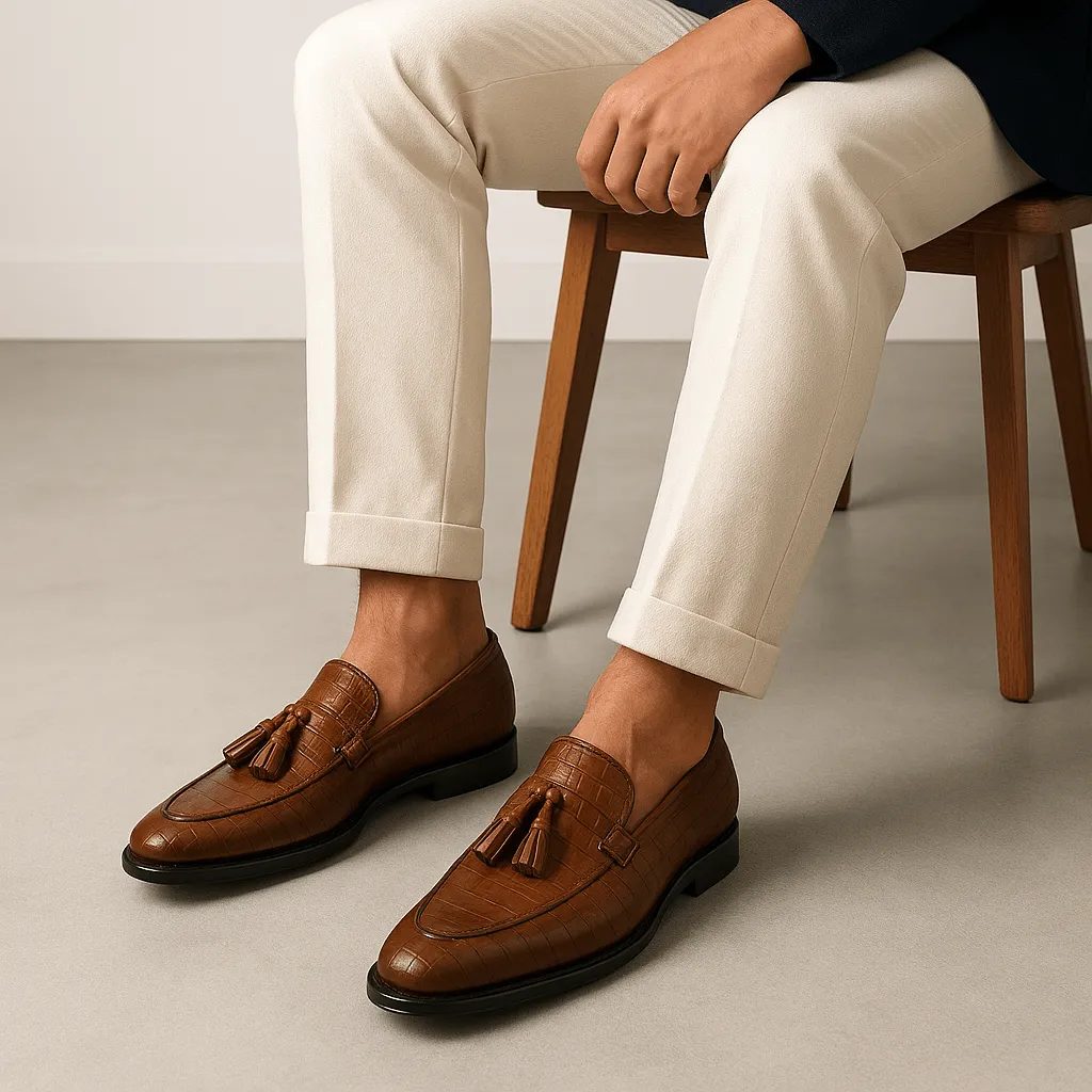 Domoir | Crocodile Print Loafers