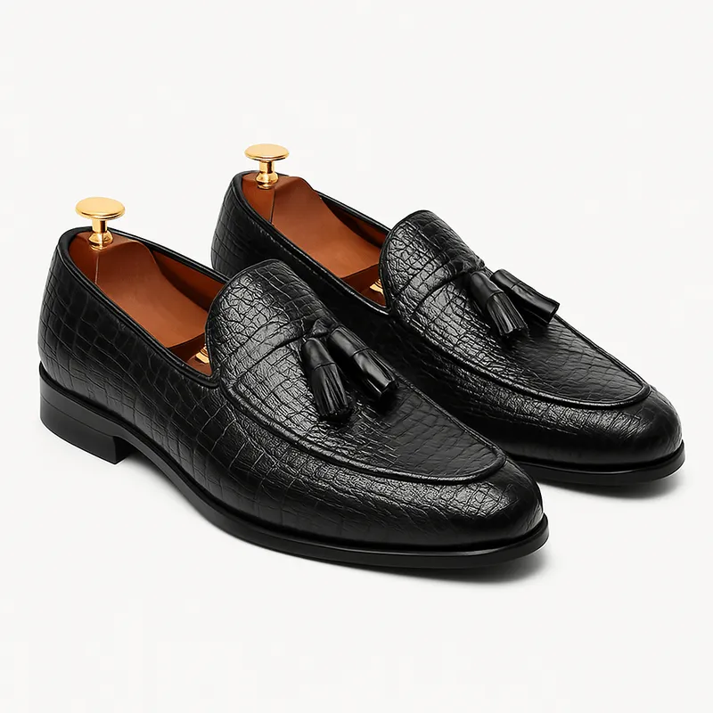 Domoir | Crocodile Print Loafers