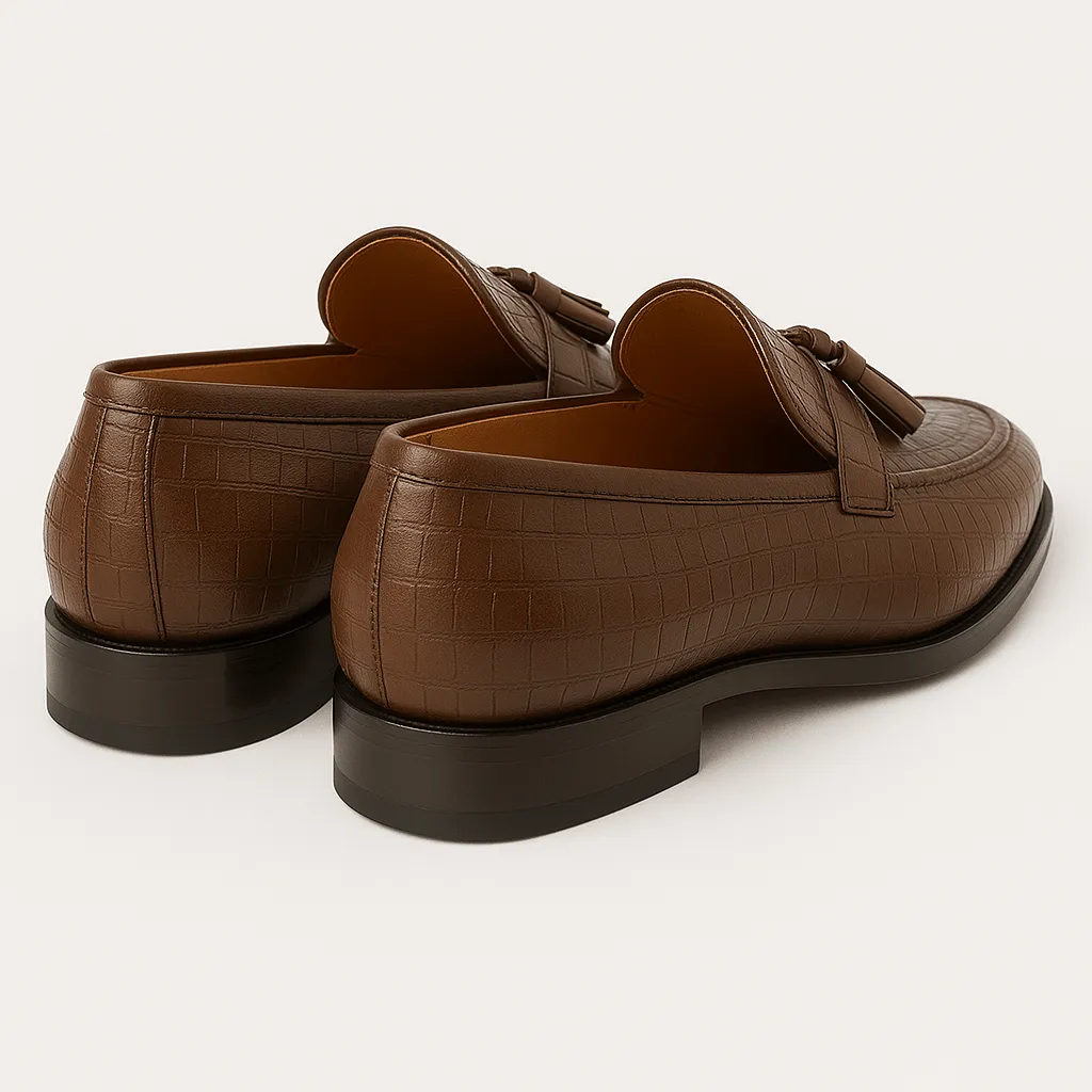Domoir | Crocodile Print Loafers