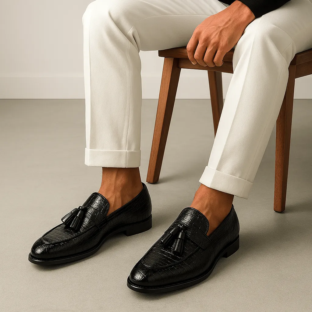 Domoir | Crocodile Print Loafers