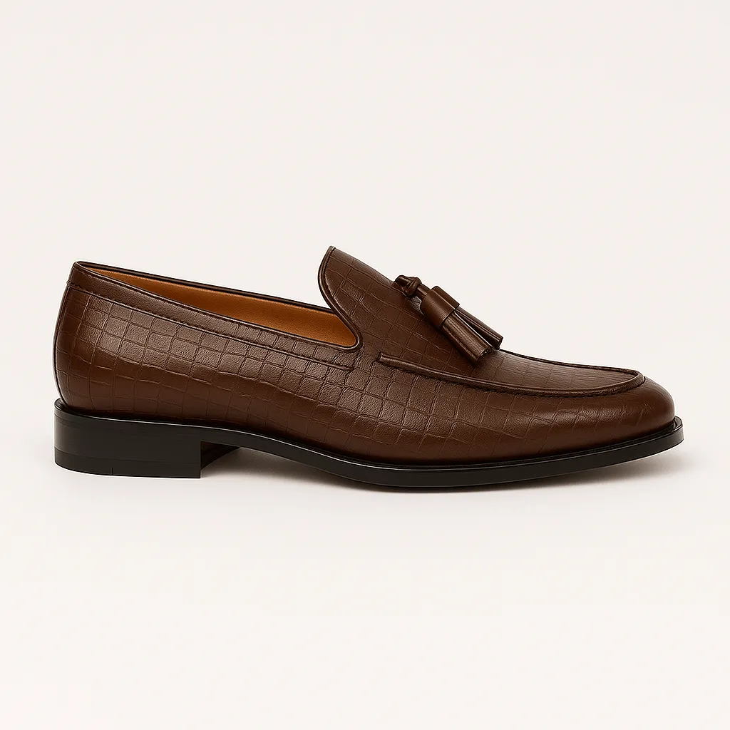 Domoir | Crocodile Print Loafers