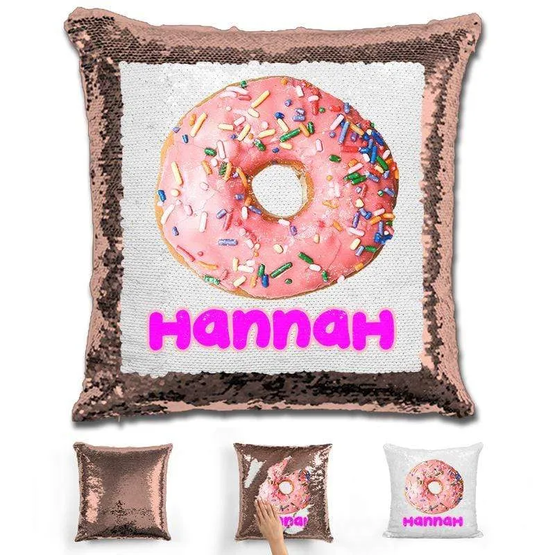 Donut Personalized Magic Sequin Pillow