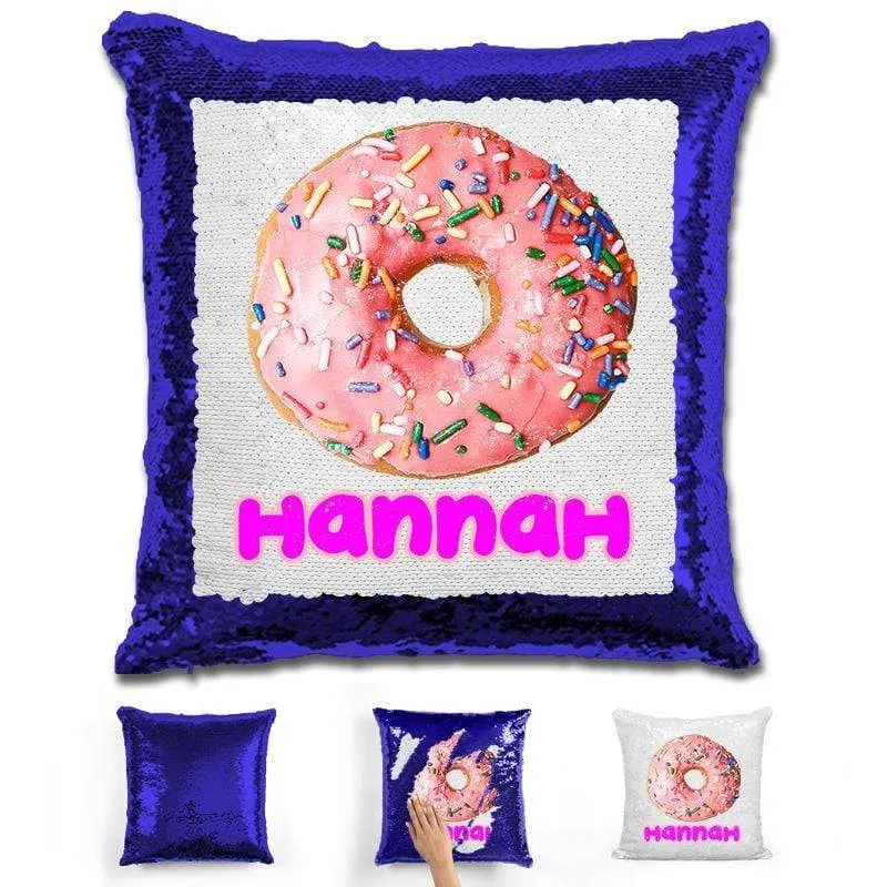 Donut Personalized Magic Sequin Pillow