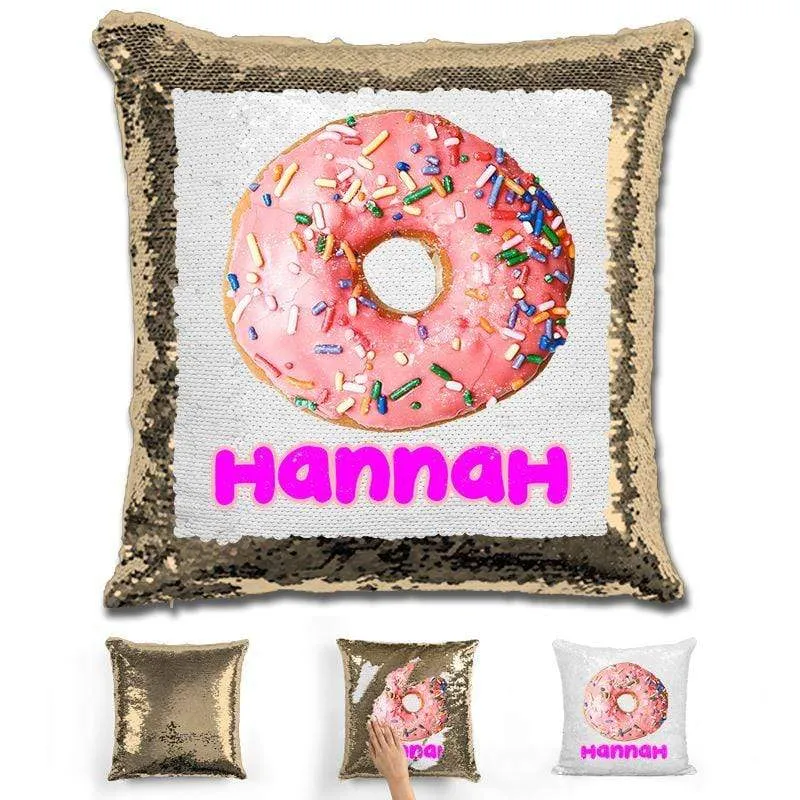 Donut Personalized Magic Sequin Pillow