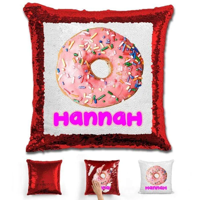 Donut Personalized Magic Sequin Pillow