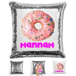 Donut Personalized Magic Sequin Pillow