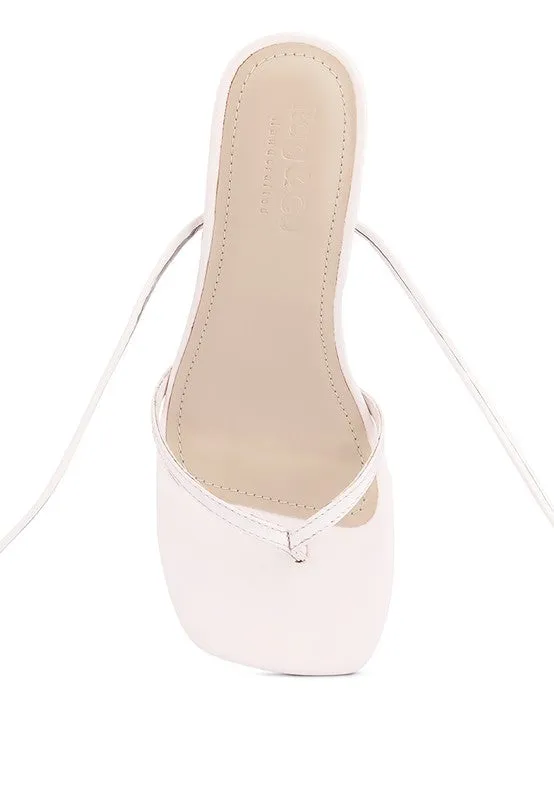 Dorita Kitten Heel Lace Up Open Toe Sandals