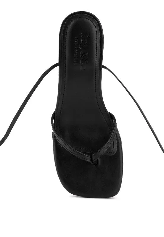 Dorita Kitten Heel Lace Up Open Toe Sandals