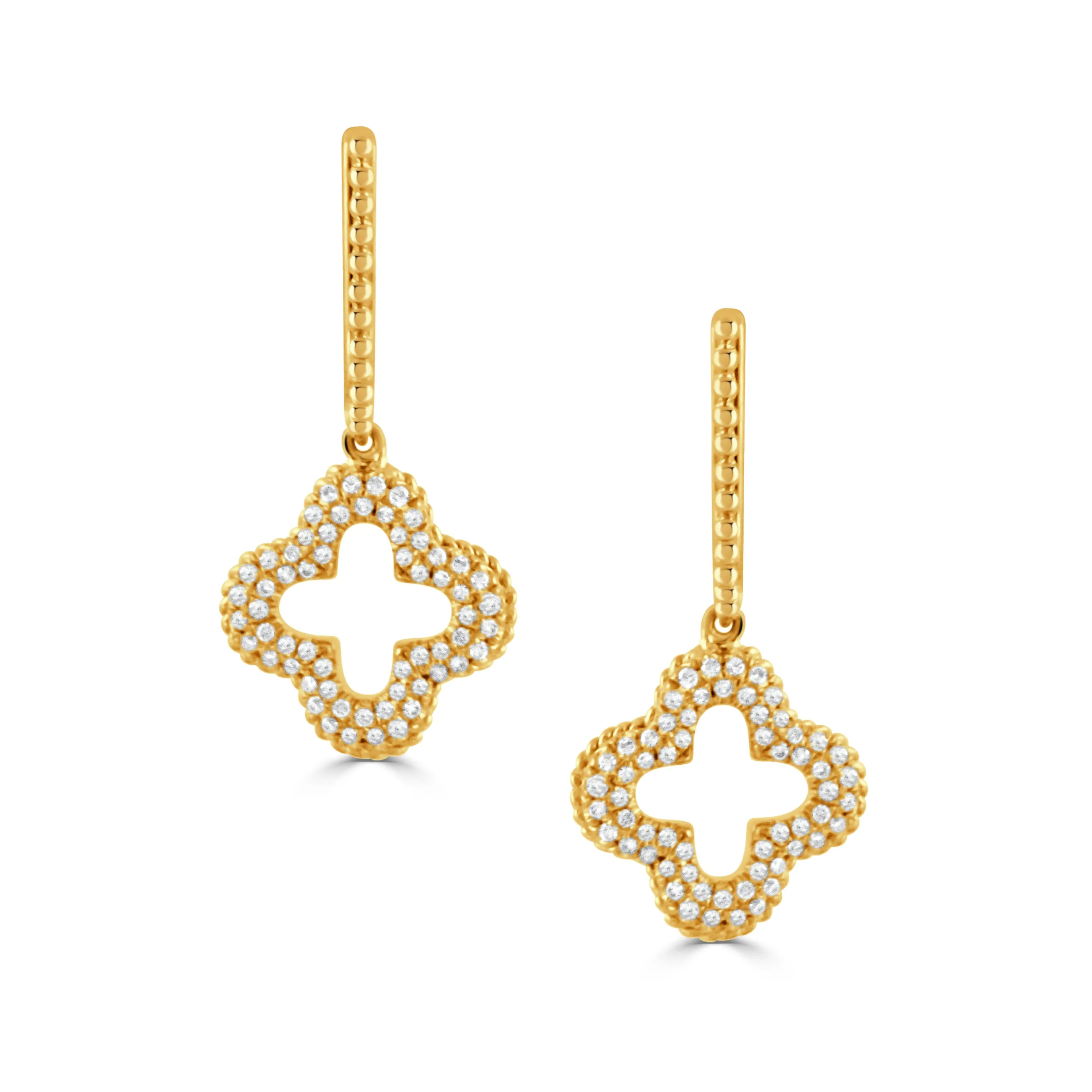 Doves Diamond Clover Earrings