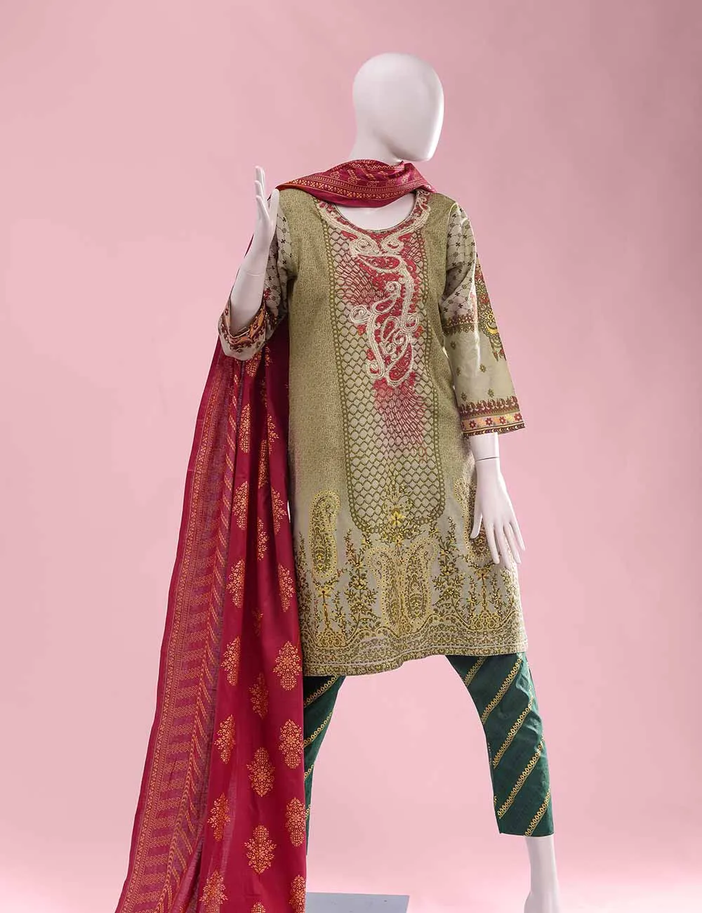 ET-01 - Ethereal  |  Unstitched Printed &amp; Embroidered Cambric Dress