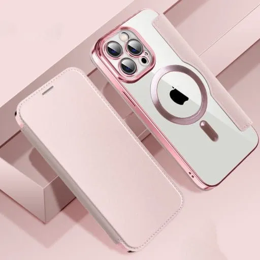 Etui Flip Wallet Magsafe iPhone 14 Pro Max - Różowy
