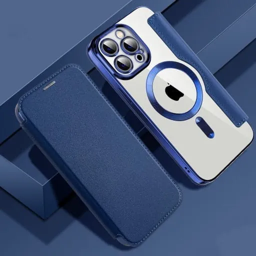 Etui Flip Wallet Magsafe iPhone 15 Pro Max - Niebieski