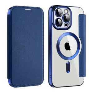 Etui Flip Wallet Magsafe iPhone 15 Pro Max - Niebieski