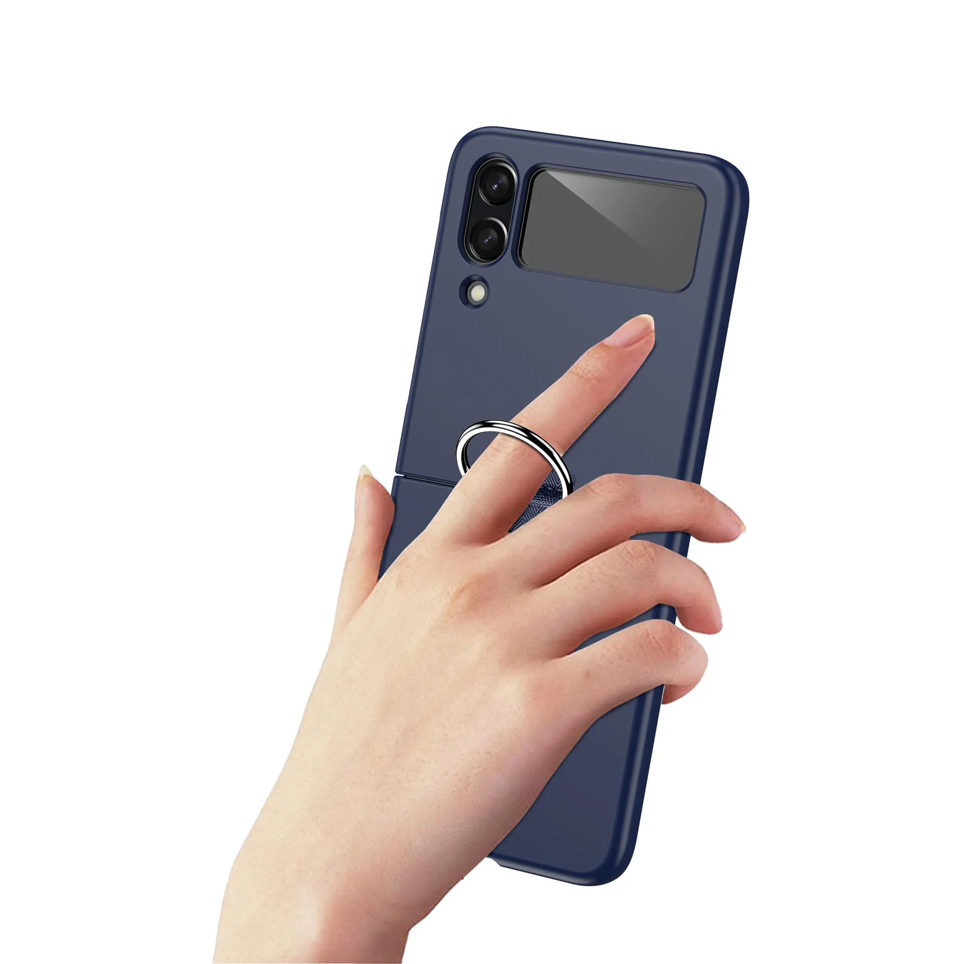 Etui z Ringiem Flip Case do Samsung Galaxy Z Flip 3 - Granatowy