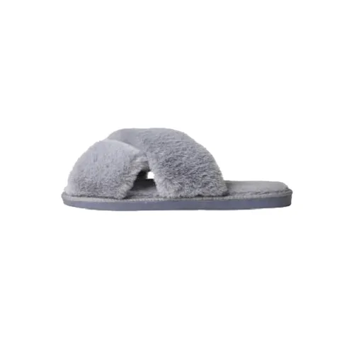 Evie Grey Fluffy Slippers