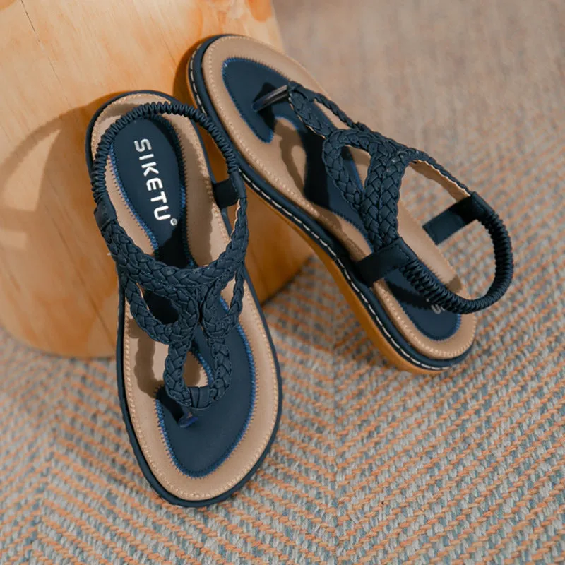 Fabric Strap Ankle Sandals