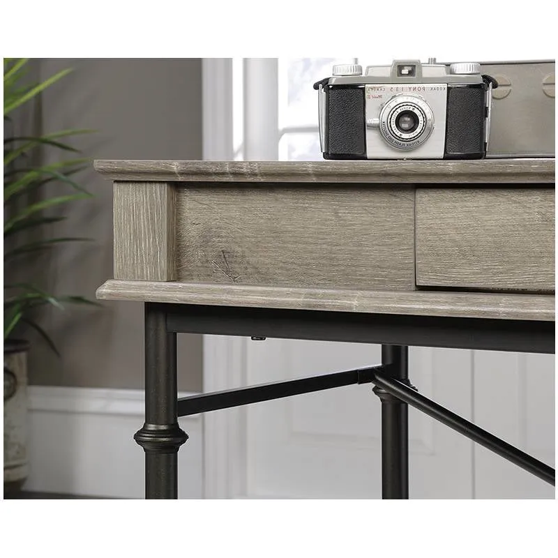 Farmhouse Oak Flip Down Drawer Writing Console Computer Desk
