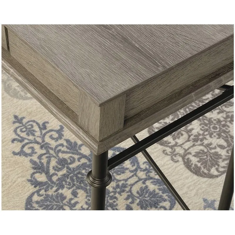 Farmhouse Oak Flip Down Drawer Writing Console Computer Desk