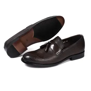 Fashion Tassel Loafers Men's Business Casual Leather Shoes Men's Slip-on Embossed Leather All-Matching Men's Shoes Guangzhou Factory
