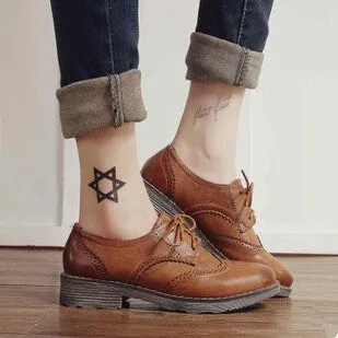 FLAT Oxford Shoes Woman Autumn Flats Fashion Brogue Oxford Women Shoes moccasins sapatos femininos sapatilhas zapatos mujer