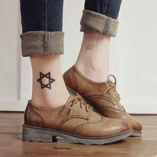 FLAT Oxford Shoes Woman Autumn Flats Fashion Brogue Oxford Women Shoes moccasins sapatos femininos sapatilhas zapatos mujer