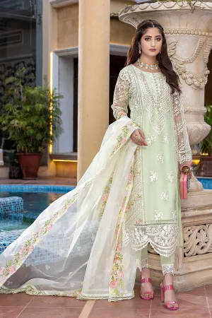 Floral Mint | Azure Luxe Embroidered 3pcs Collections 2023