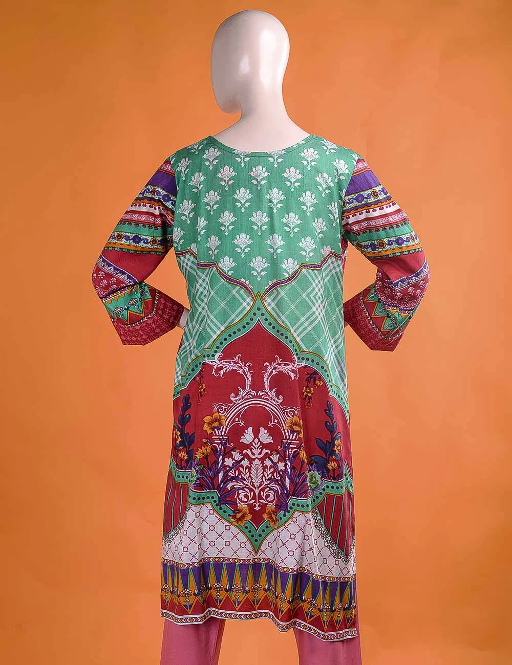 FR-4B - Floral Labyrinth   |  Linen Embroidered & Printed Unstitched Dress