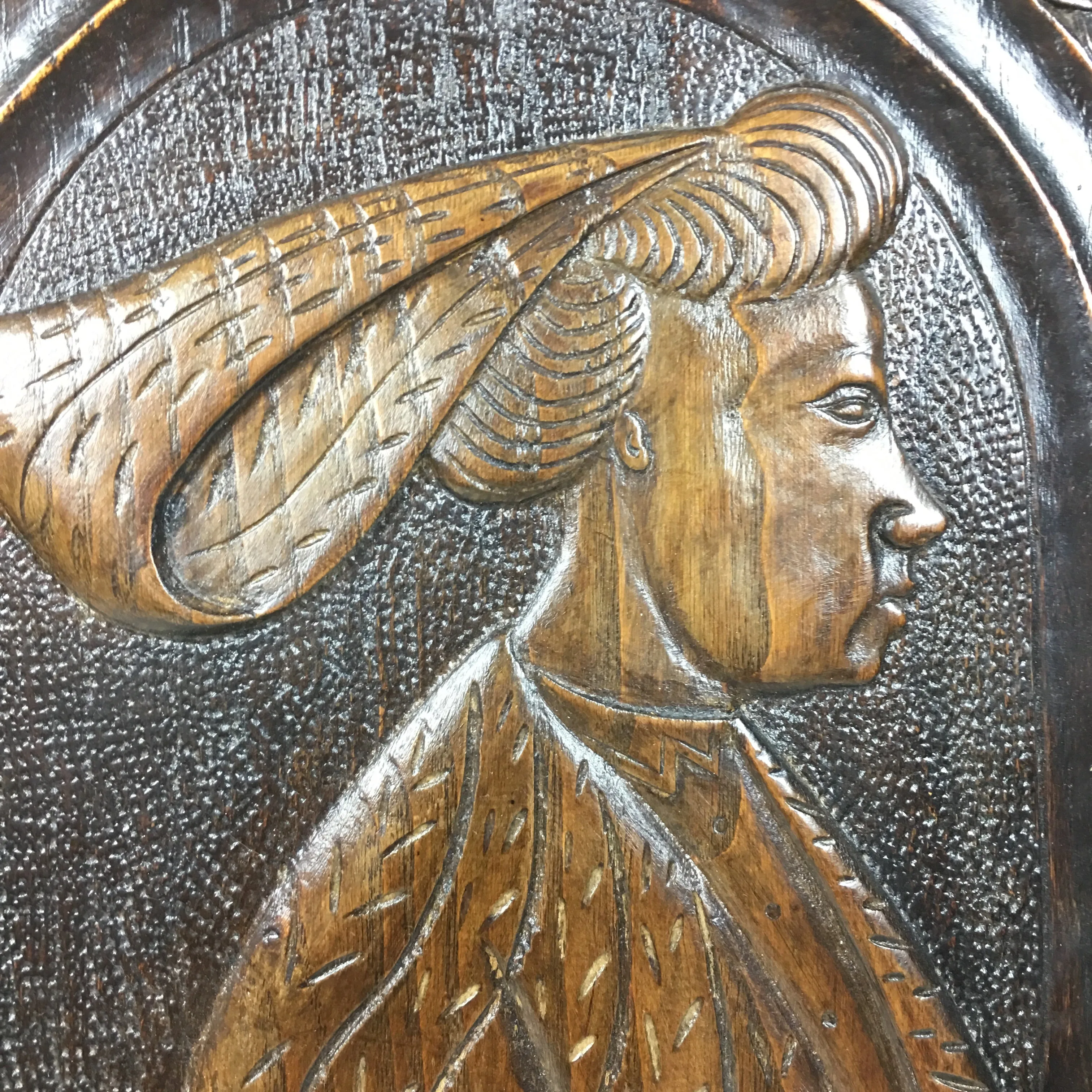 French Walnut Carved Panel c1870