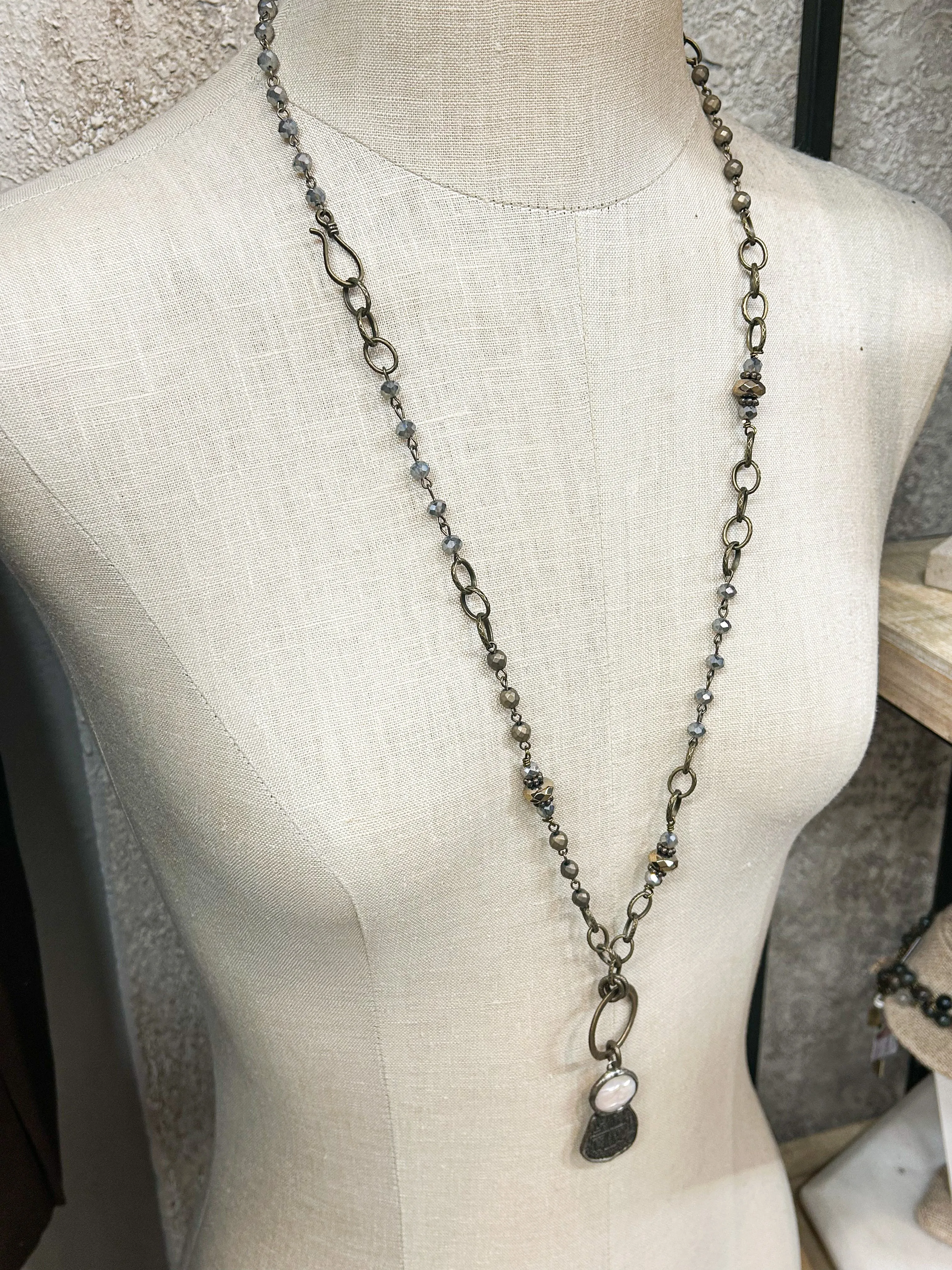 Freshwater Pearl and Metal Coin