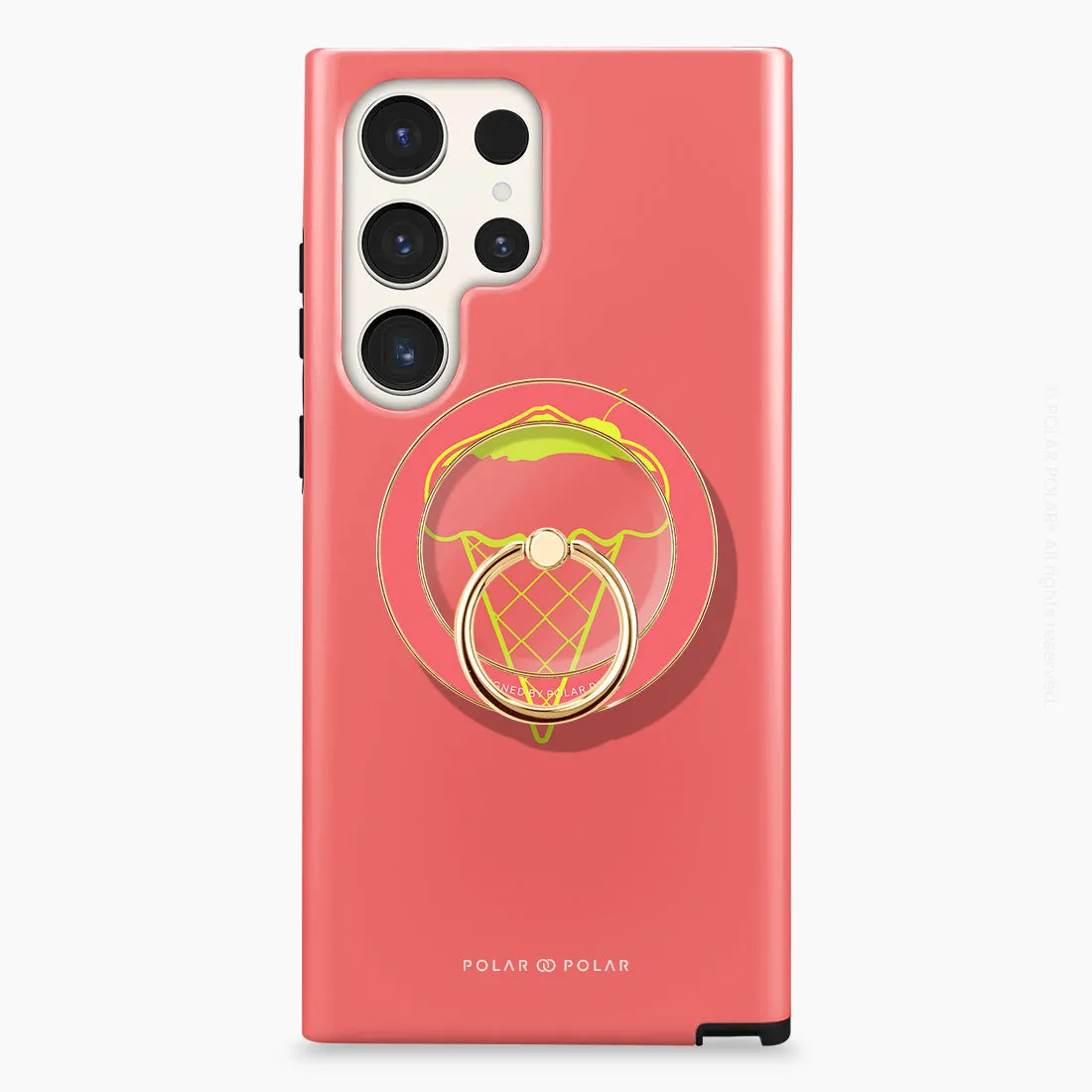 Fujisan Coral Ice Cream - Golden MagSafe Phone Grip and Ring Holder Stand