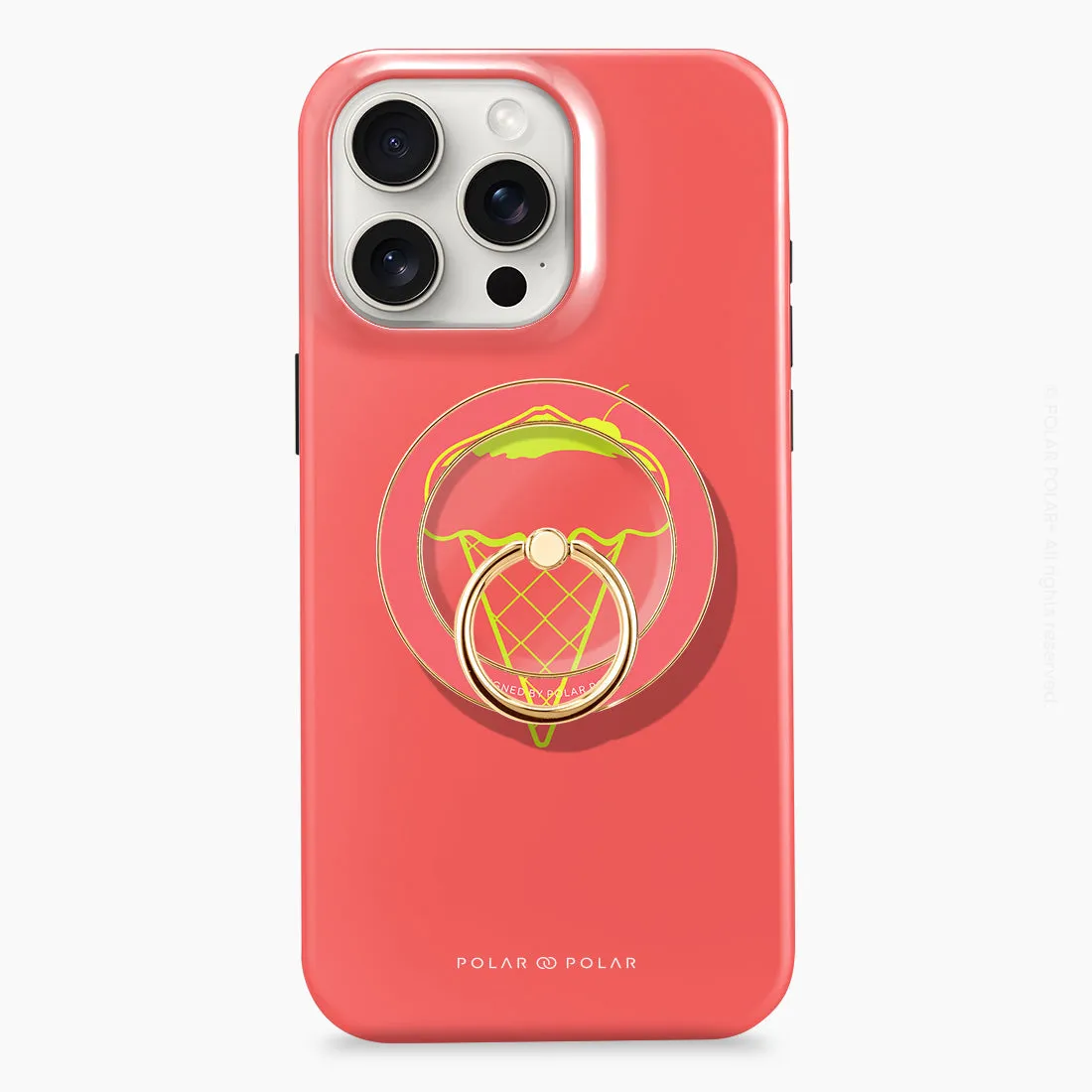 Fujisan Coral Ice Cream - Golden MagSafe Phone Grip and Ring Holder Stand
