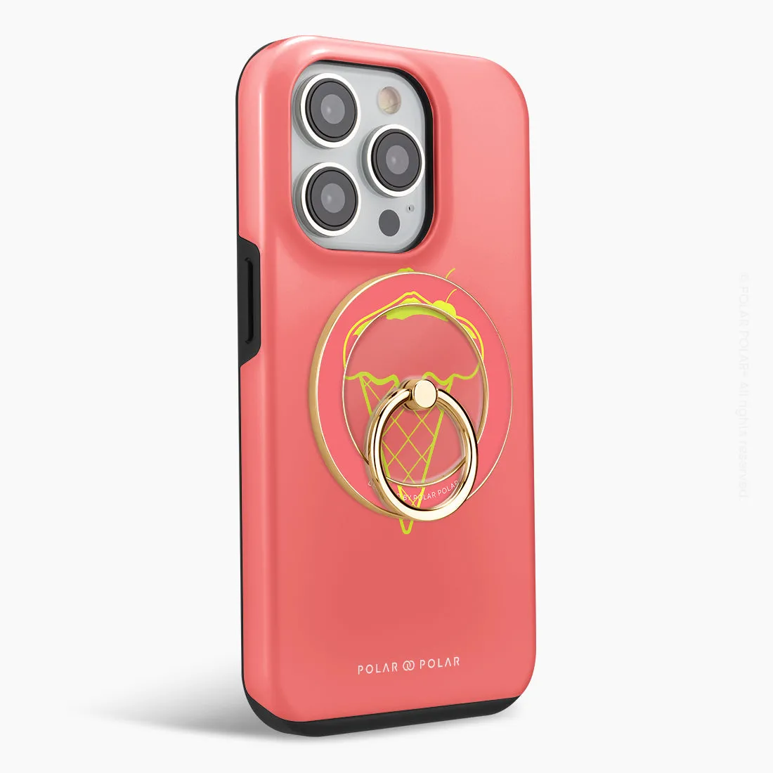 Fujisan Coral Ice Cream - Golden MagSafe Phone Grip and Ring Holder Stand