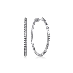 Gabriel Sterling Silver 40mm Bujukan Beaded Hoop Earring