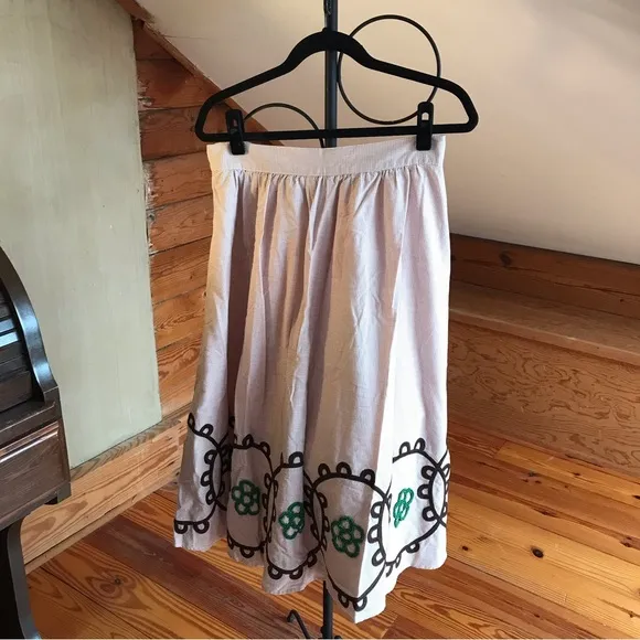 Ginko Neisha Crosland Brown Green Vintage Gingham Print A-line Skirt, EUC, M/L