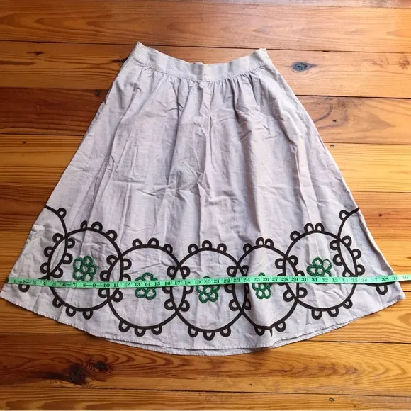 Ginko Neisha Crosland Brown Green Vintage Gingham Print A-line Skirt, EUC, M/L
