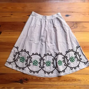 Ginko Neisha Crosland Brown Green Vintage Gingham Print A-line Skirt, EUC, M/L