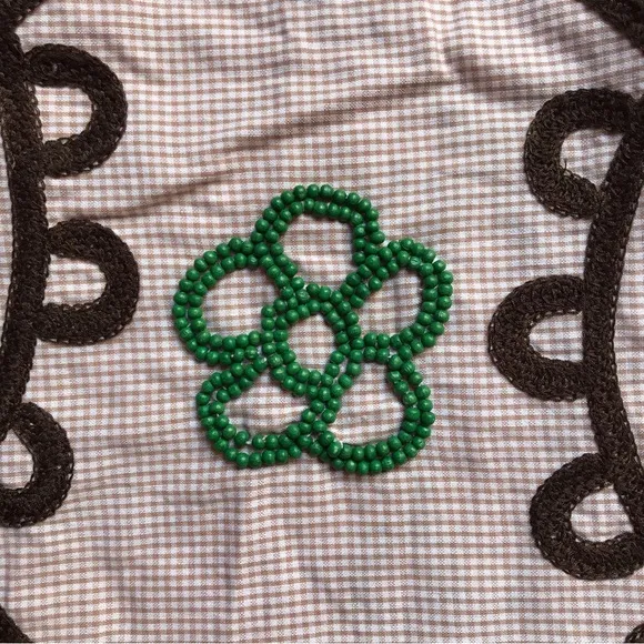 Ginko Neisha Crosland Brown Green Vintage Gingham Print A-line Skirt, EUC, M/L