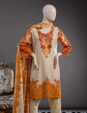 GK-1A - Metallic Flora  |  Unstitched Printed & Embroidered Khaddar Dress