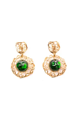 Glass Cabochon Clip On Earrings