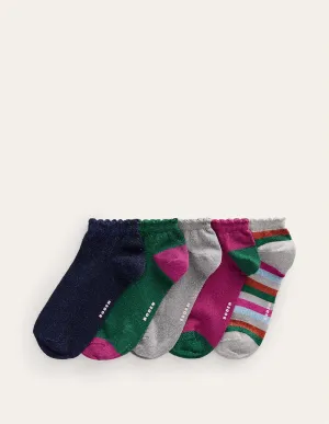 Glitzernde Sportsocken im 5er-Pack-Metallic