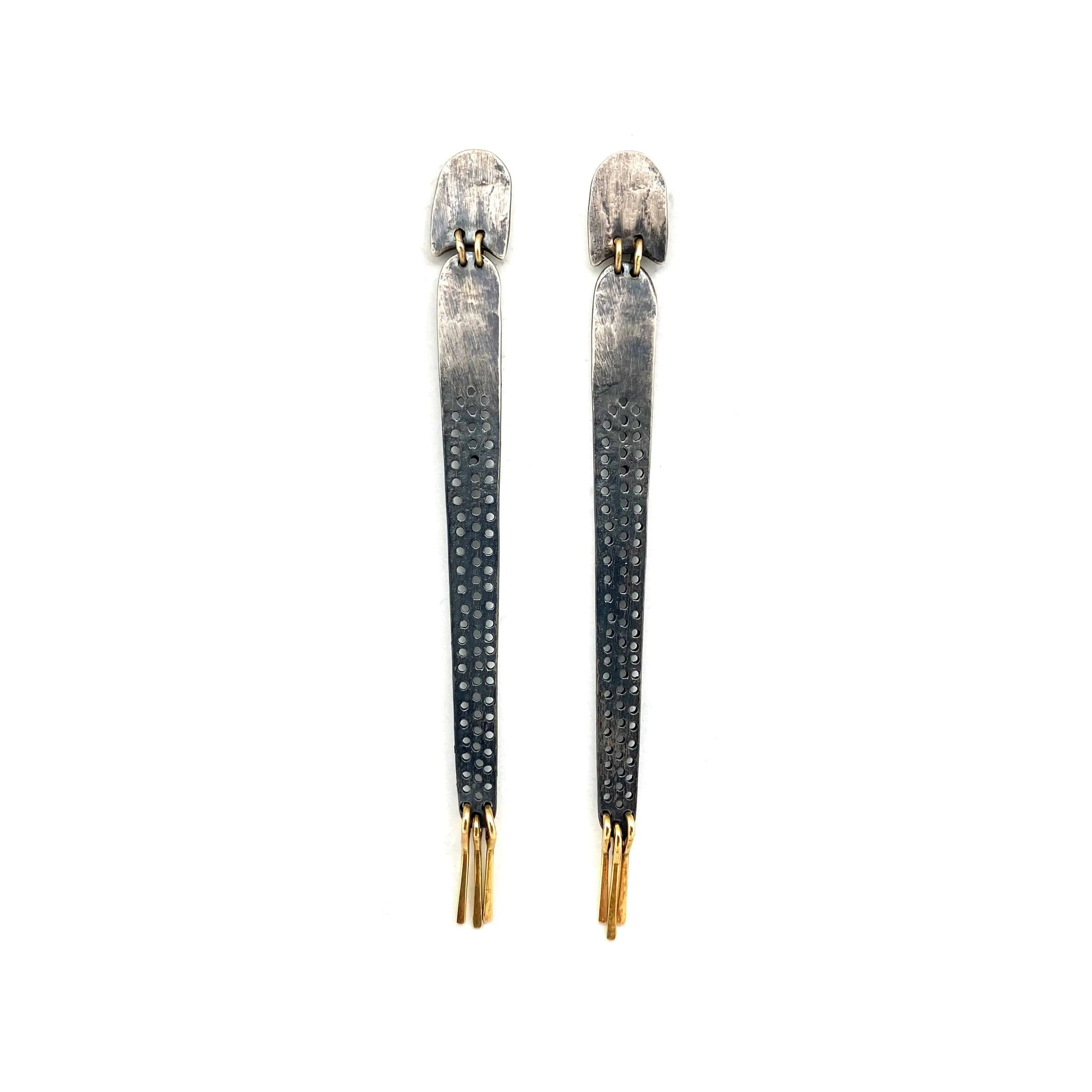Gold & Silver Perforated Earrings