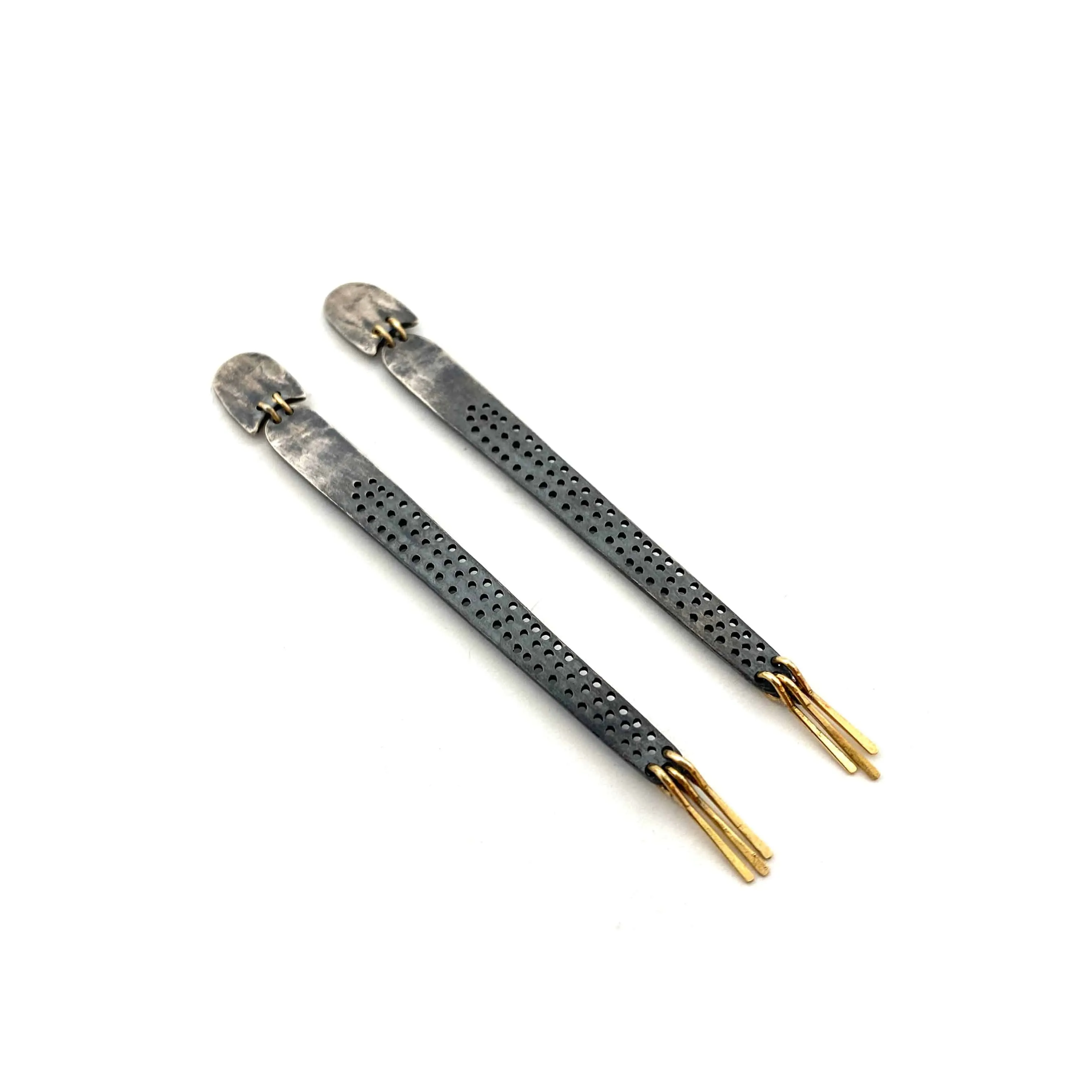 Gold & Silver Perforated Earrings