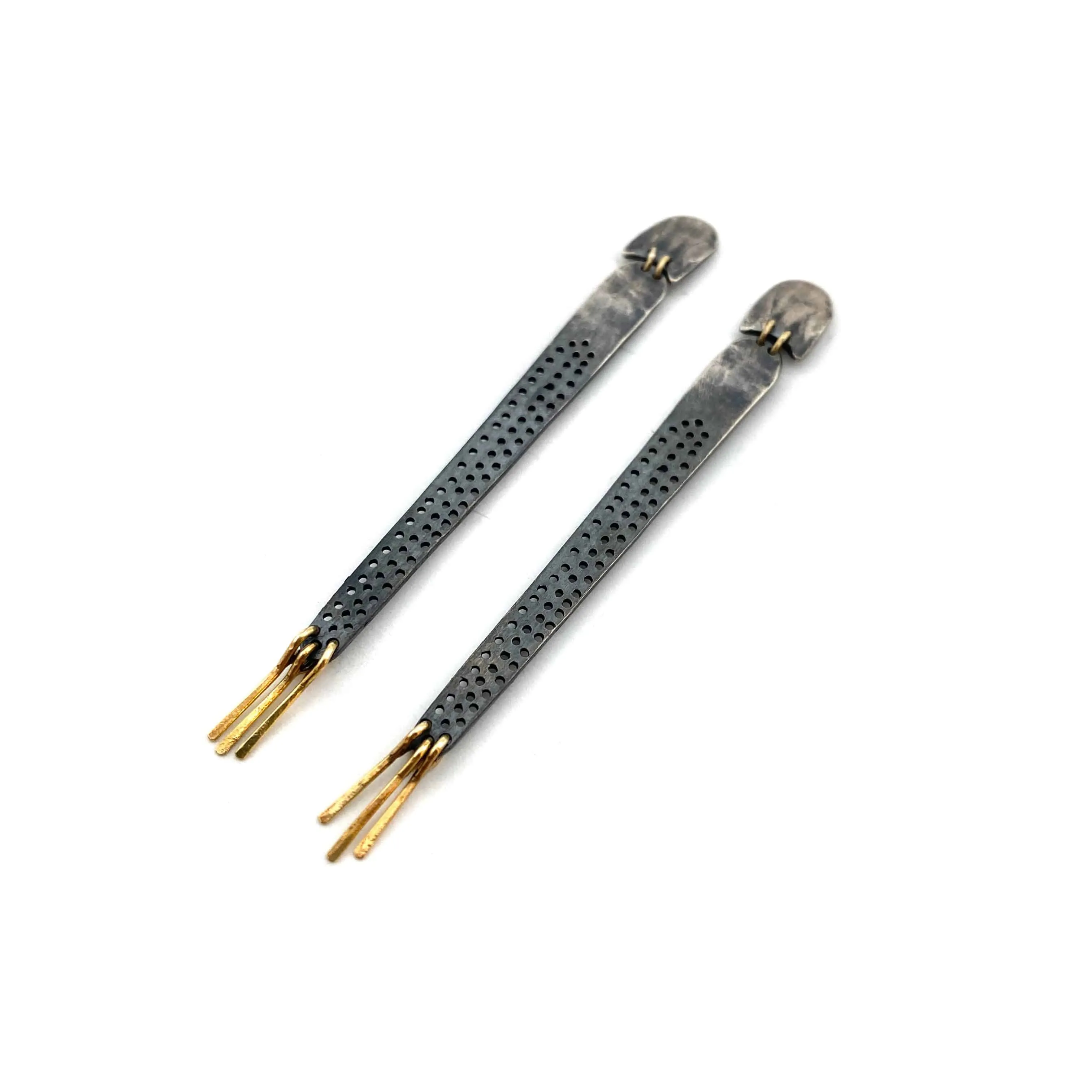 Gold & Silver Perforated Earrings