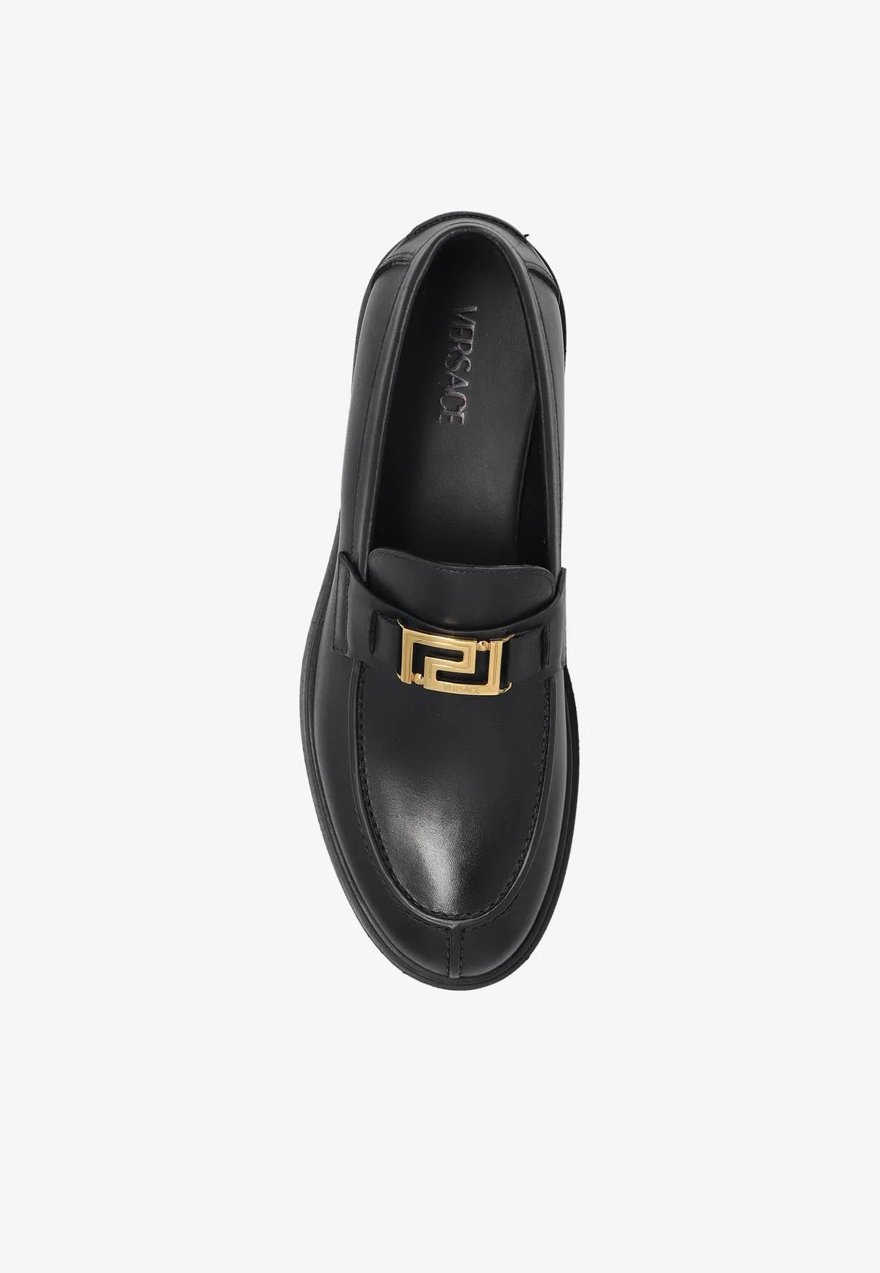 Greca Border Leather Loafers