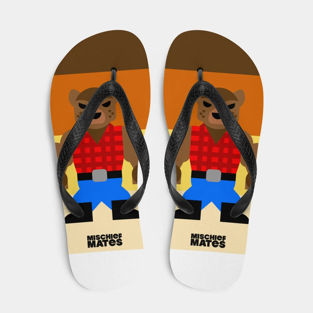 Grizz the Bear Flip-Flops